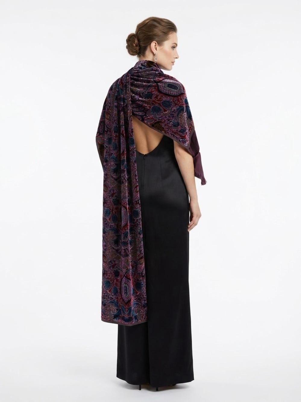 TANGY NWT Luxury Patterned Velve reversible Scarf